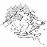 Premium Vector  Coloring Page Of Yeti Skiing sketch template