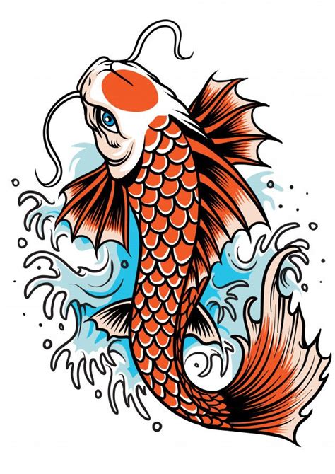 Koi fish Tattoo Vektor Premium | Premium Vector #Freepik #vector #vintage #water #fish #japan ...