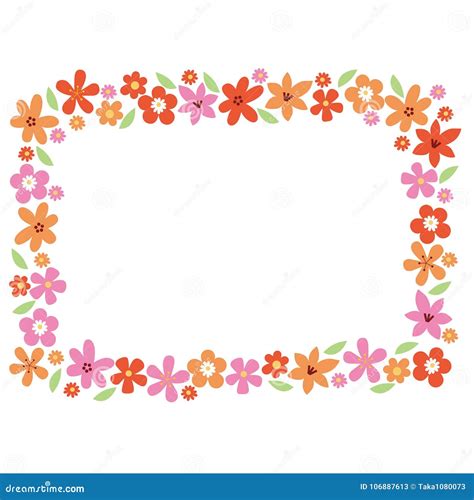 Flower, Frame, Graphic, Illustration, Stock Illustration - Illustration of margin, season: 106887613