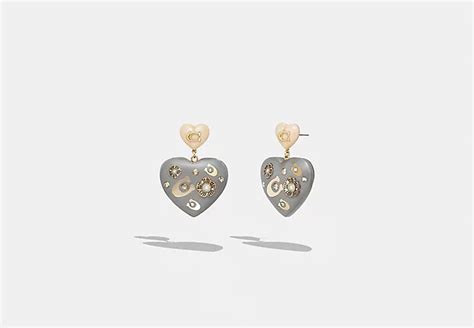 COACH® | Signature Heart Statement Drop Earrings
