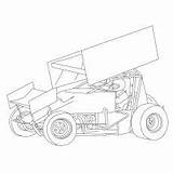 Dirt Sprint Car Coloring Pages sketch template
