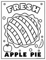 Pie Coloring Pages Apple Pumpkin Cherry Slice Dessert Clipart Pies  sketch template