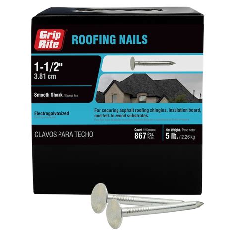 Grip-Rite 11-Gauge Electro-Galvanized Steel Roofing Nails (5-lbs) in ...