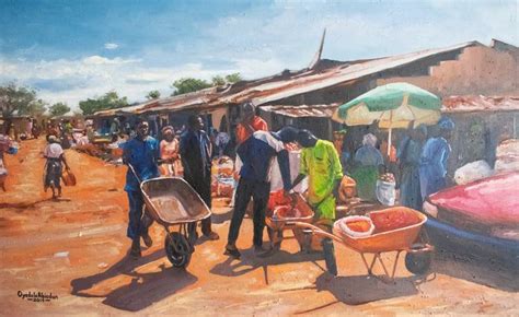 The Market day Painting by Abiodun Oyedele | Saatchi Art