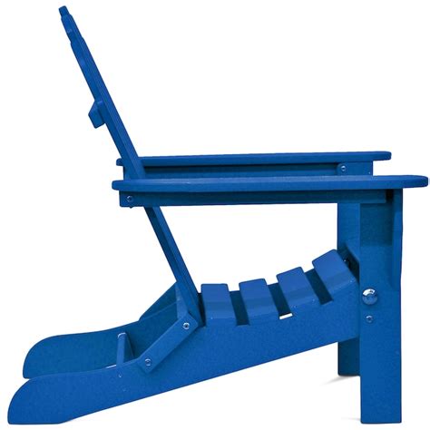 DuroGreen Icon Royal Blue Hdpe Frame Stationary Adirondack Chair with Solid Seat in the Patio ...