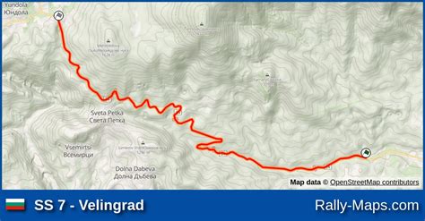 SS 7 - Velingrad stage map | Rally Hebros 1977 🌍 | Rally-Maps.com