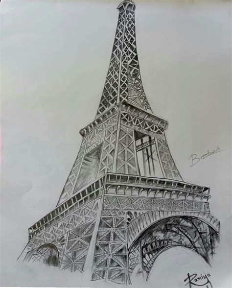 Eiffel tower Sketch by boom burst | Eiffel tower drawing, Van gogh ...