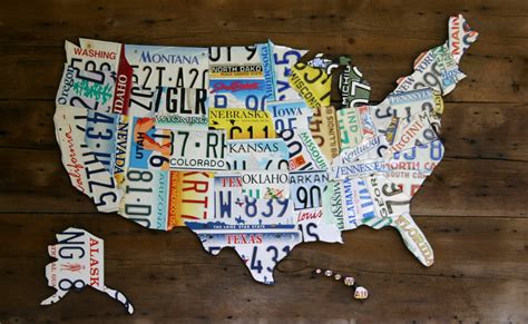 LICENSE PLATE MAP of United States large by thewoodenhinge on Etsy