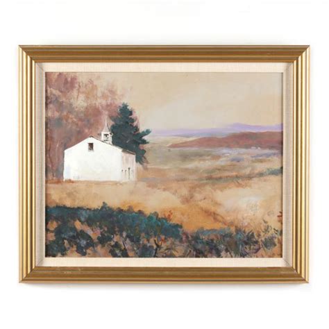 A Contemporary American Landscape Painting with Church (Lot 488 - October Estate AuctionOct 13 ...