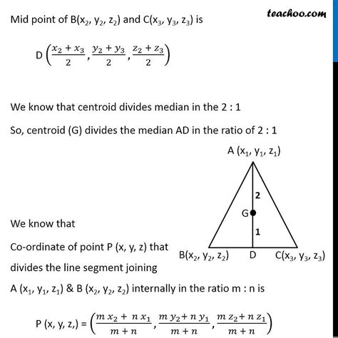 Question 3 - Find coordinates of centroid of triangle - Examples