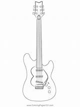 Heart Guitar Coloring Page For Kids  Free Printable sketch template