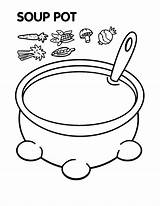 Vegetable Soup Coloring Page sketch template