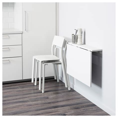 NORBERG - wall-mounted drop-leaf table, white | IKEA Hong Kong