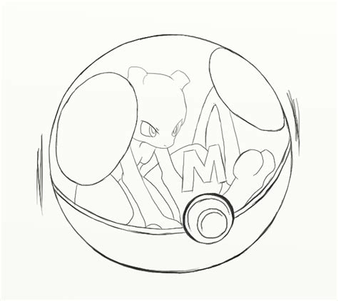 Mewtwo Master Ball 2 - LineArt by MidnightCharizard on DeviantArt