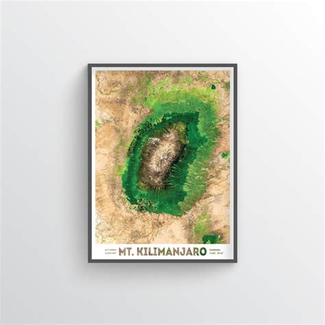 Fine Art Photography Prints of Mt Kilimanjaro - Satellite Images of Earth - Point Two Design