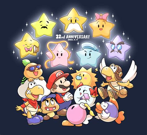 mario, paper mario, bow, goombario, bombette, and 12 more (mario and 2 ...