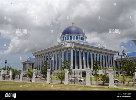 Borneo, Brunei. Capital city of Bandar Seri Begawan, legislative assembly building where ...