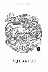 Aquarius Coloring Pages For Adults sketch template