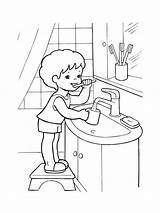 Hygiene coloring pages sketch template