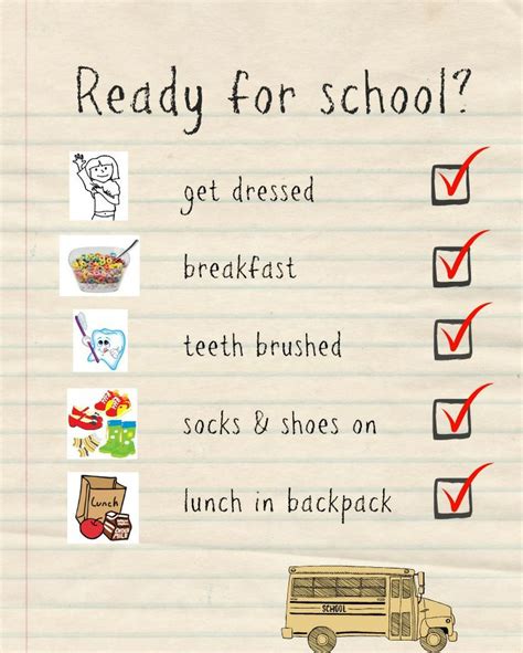 Ready for school checklist | School checklist, School readiness ...