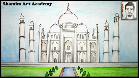 How to draw Taj Mahal step by step (very easy Drawing) - YouTube