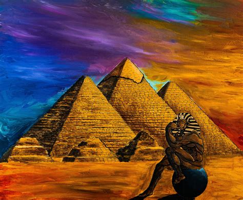 Original Pharaoh Pyramid Metaphysical art print 8 x 10 print with 11 x 14 mat