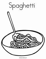 Spaghetti Coloring Page sketch template