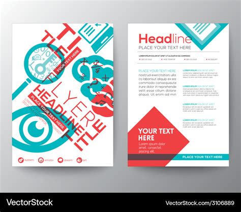 Typography brochure flyer design layout template Vector Image