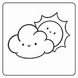 cute cloud And Sun Cartoon Line Art coloring Page 13191821 Vector  sketch template