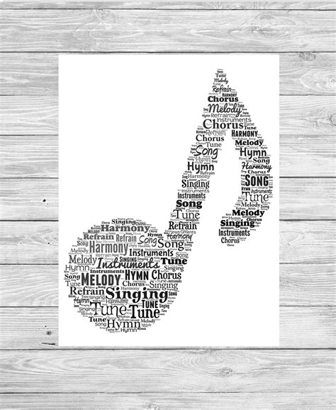 Personalised Bespoke Music Word Art Print - Show It With Words