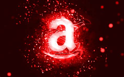 Download wallpapers Amazon red logo, 4k, red neon lights, creative, red ...