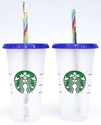 STARBUCKS 2020 CONFETTI Color Changing 24oz Cold Cup Tumbler W/ Rainbow ...