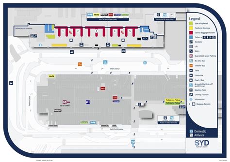 Sydney Airport Map Terminal3 Domestic Arrivals | Airport map, Sydney airport, Map