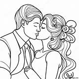 Romantic Couple Kiss Coloring Page  Pagescom sketch template