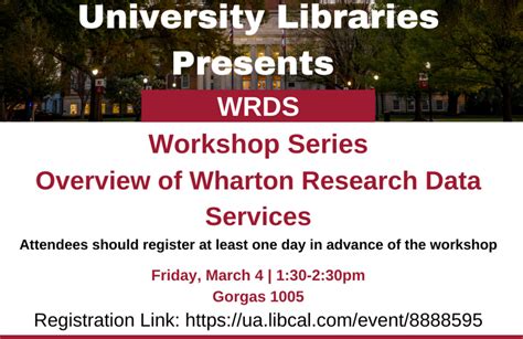 Overview of Wharton Research Data Services - The University of Alabama