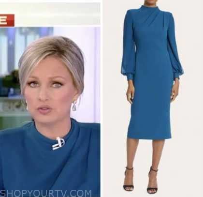 America Reports: December 2022 Sandra Smith's Teal Blue Pleated Neck ...