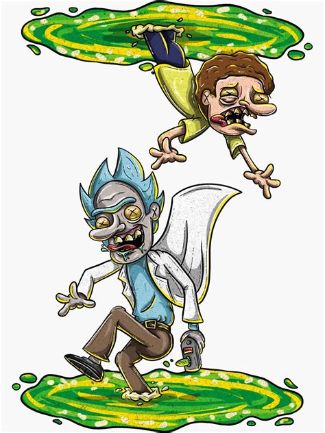 "Rick and Morty falling " Sticker by andymvera | Redbubble