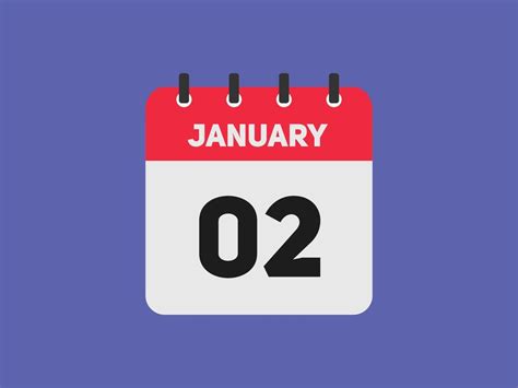 january 2 calendar reminder. 2nd january daily calendar icon template ...