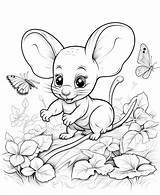 Premium AI Image  Jungle Jamboree Coloring Fun With A Cute Baby Mouse sketch template