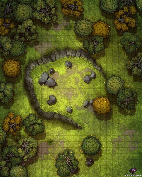 [OC][Art] Forest Wilderness Battle Map 24x30 : r/DnD