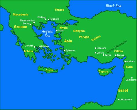 Map of Paul's Journeys (Sunday School) - Kids Korner - BibleWise