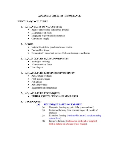 An Overview of Aquaculture: Techniques, Species, Benefits, and Factors ...