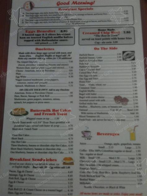 Menu at Airport Diner restaurant, Ocean City