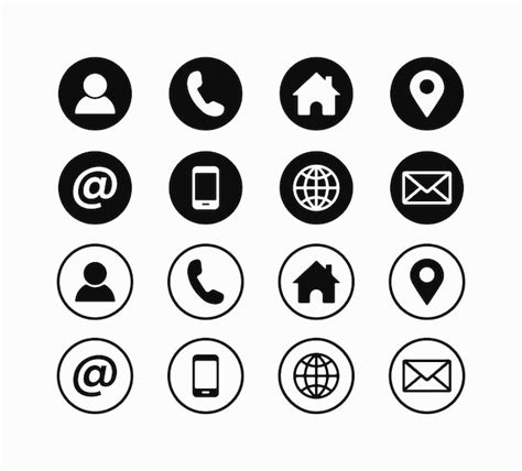 Premium Vector | Contact us vector icons flat icons set on white background