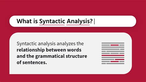 Syntactic analysis