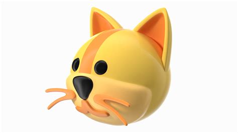 3D Cat Face Emoji Model - TurboSquid 1870612