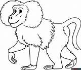 Baboon Coloring Page  Easy Drawing Guides sketch template
