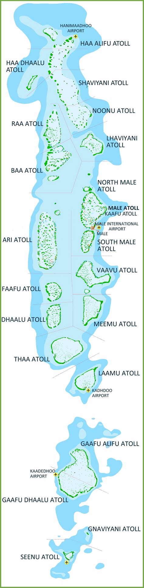 Maldives atoll map - Ontheworldmap.com