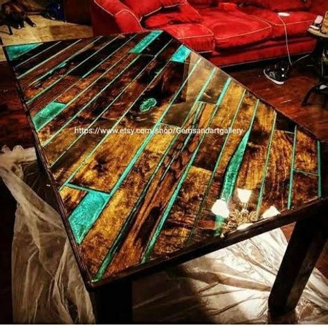 Mosaic Epoxy Table Top With Acacia Wood Dining Coffee Bartop Table Top Resin River Table Top ...