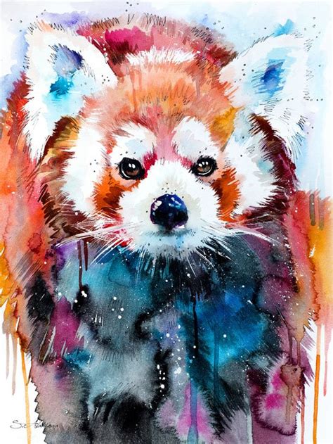 Red Panda Art Print | Watercolor Painting